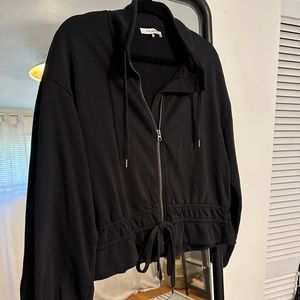 Frame balloon sleeve peplum zip up size medium